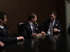 Interracial business jocks loving cumshots