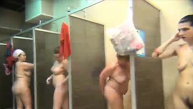 Milfs and Grannies spied in a public shower