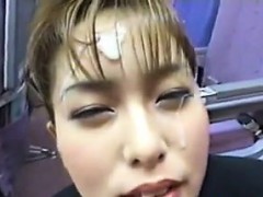 Japanese Stewardess Enjoys A Bukkake