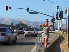 Public doggystyle session for busty bimbo