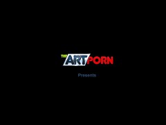 Lovely brunette fucks passionately in an art porn video