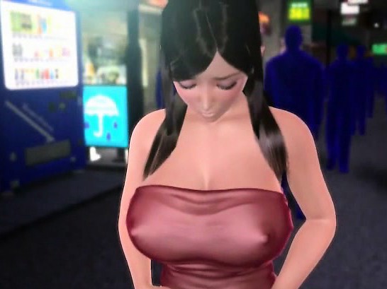 Sweet 3D anime babe gets big jugs sucked