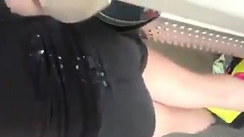 Cumshot On This Chicks Back In Public