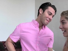 Amazing bigtitted stepmom fucks young couple