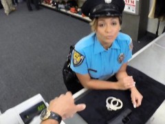 Busty police officer fucked by pawn man to earn extra money