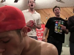 Straight frat twinks pledge with anal and bj