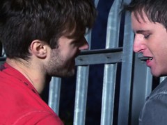 Jace Tyler anally fucking Gabriel Clark outdoors