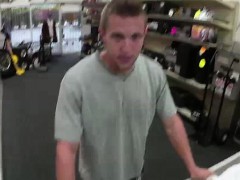 Straight guy will fuck for cash in gay pawn shop