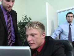 Bukkake loving suit and tie jock at office sucking