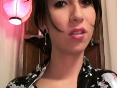 Cute Busty Shemale Wearing Kimono Dress Fucked Hardcore