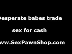 Latina in uniform sucking big cock for cash on camera