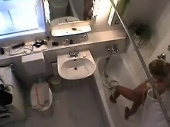 Cutie caught on spy camera in the bathroom