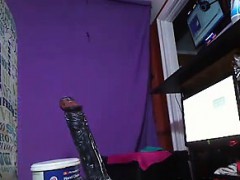 Wild Girl Riding On Her Wet Dildo