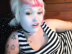 Blonde Emo Cam Girl Smokes