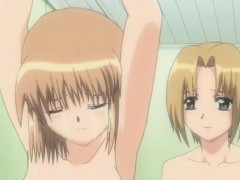 Hentai school girl with a cock masturbates