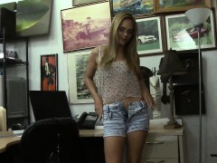 Pawn shop hidden cam films babe strip