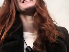 Fake agent fucks redhead outdoors
