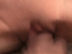 Hot teen banged by two dicks outside