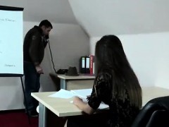 Publicagent brunette with big boobs Teaching Cindy how to sp