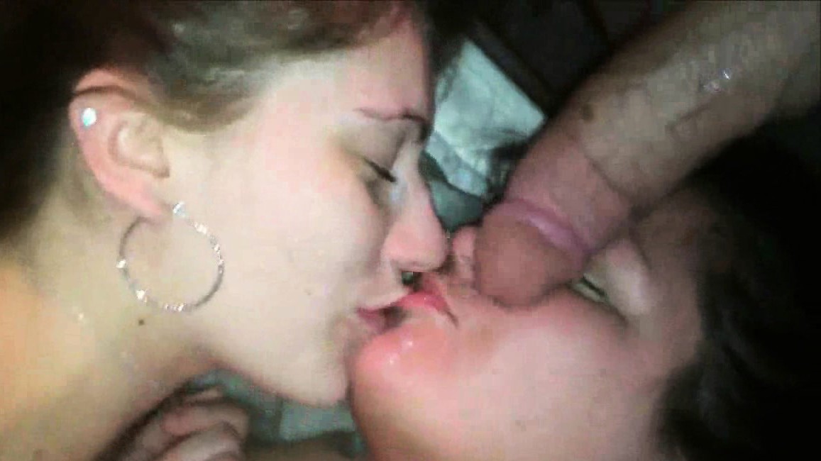 Two chicks take his cum on their faces