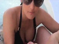 Cute woman sucking cock in the jacuzzi