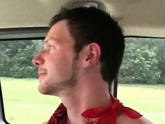 Attractive dude daring to try gay oral sex in the boys bus