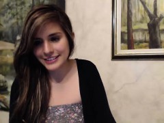 Pretty young babe with nice tits loves to walk naked around