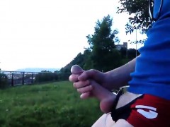 Danish Boy - Big cock guy jerk off in bike wear