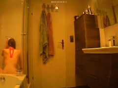 Skinny wife doesn't know she's being filmed showering and d