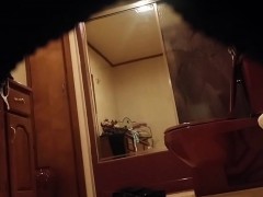 My hot booty Mom secretly filmed in our bathroom