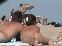 Naked mother with big breasts shot in the seaside