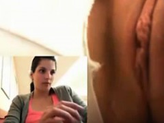 Horny masturbating in a cafe