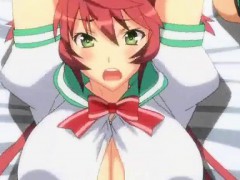 Redhead anime babe with big tits gets rammed