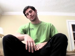 Tall twink Hunter in a great performance stroking his cock