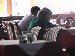 Slut functions a boner in a cafe