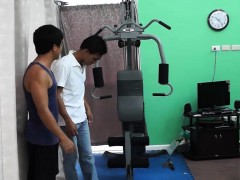 Asian Boy Argie Tickled On The Gym