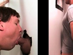 Gay craving for cum sucks cock on gloryhole