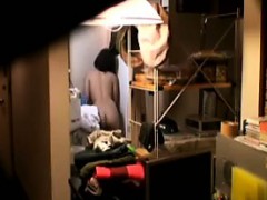 Cute Japanese wife is filmed on hidden cam undressing her h