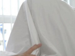 Curly hair teen pounded while tied up and handcuffed