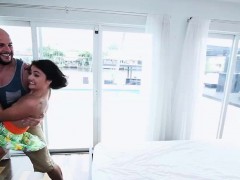 Big thick cock rips off Adria Raes tight pussy