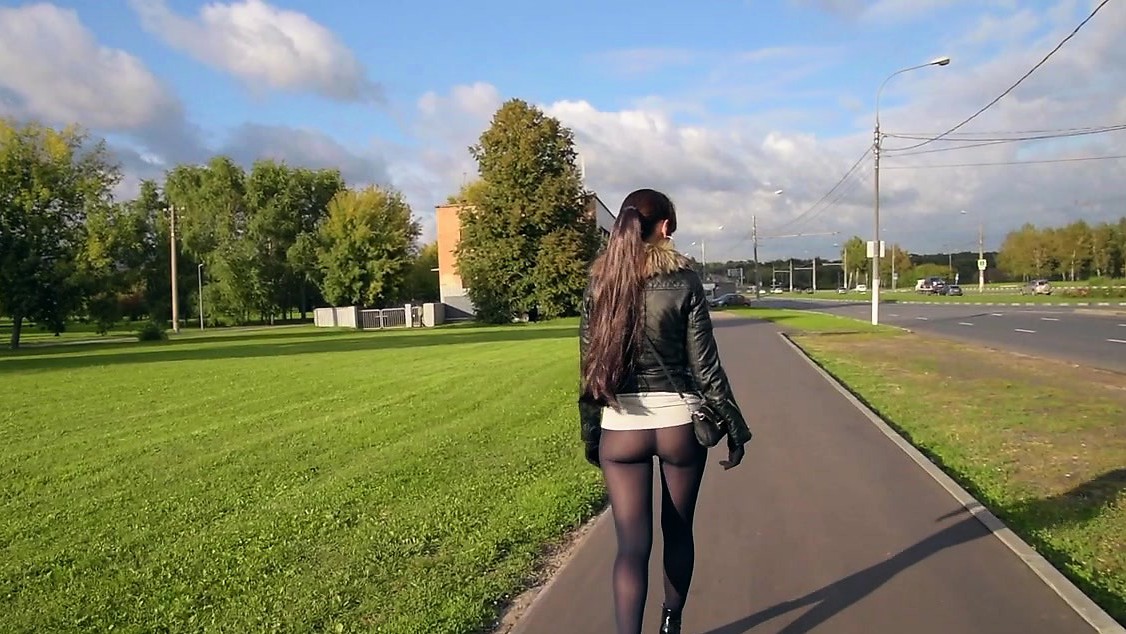 Jeny Smith pantyhose fashion flashing in public