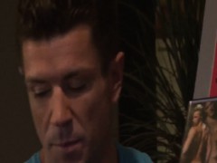 Jock sucks cock in public