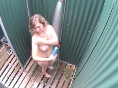 Czech Blonde Milf Cought in Public Shower