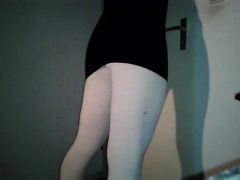 Inexperienced Crossdresser In White Tights 2