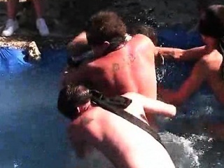 College Gay Hazing In An Outdoor Pool Orgy