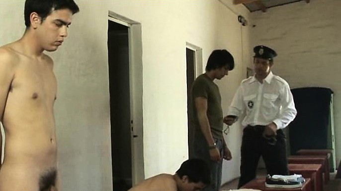 Old freak strips naked several hot prison newbies