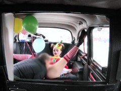 Gal in clown costume fucked by the driver for free fare