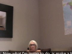 Fake agent bangs busty blonde beauty in office