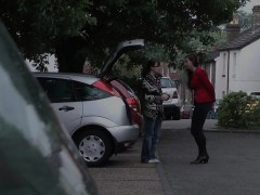 British cougar cocksucking in threeway