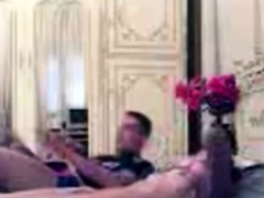 Arab boyfriend jerks cock while kissing girlfriend